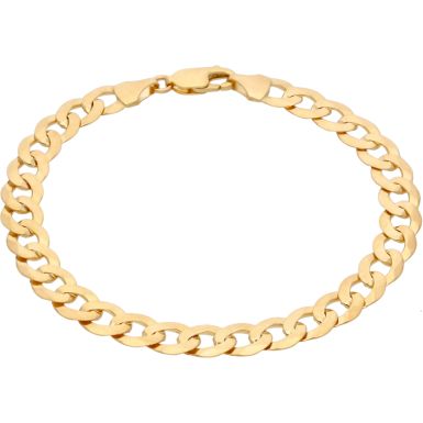 New 9ct Yellow Gold 8.5" Solid Curb Bracelet 9.9g