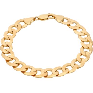 New 9ct Yellow Gold 8.5 Inch Solid Curb Link Bracelet 21.8g