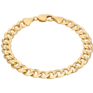 New 9ct Yellow Gold 8.5 Inch Solid  Curb Link Bracelet 24.6g
