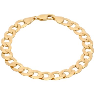 New 9ct Yellow Gold 8.5 Inch Solid Curb Mens Bracelet 16g