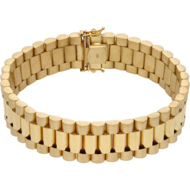 New 9ct Yellow Gold 8" 16mm Width Rolex Style Bracelet 1.4oz