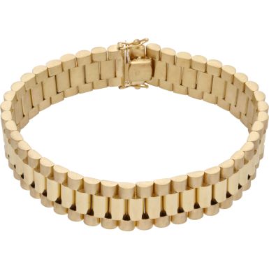 New 9ct Yellow Gold 9 Inch 16mm Width Rolex Style Bracelet 1.5oz