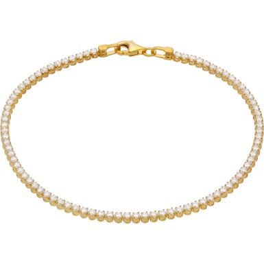 New 9ct Yellow Gold 7.5"  Cubic Zirconia Tennis Style Bracelet