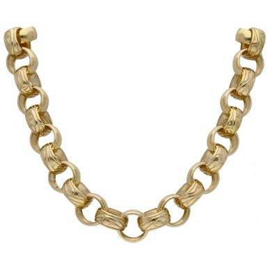 New 9ct Gold Heavy 24" Pattern & Polished Belcher Chain 4.2oz