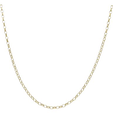 New 9ct Yellow Gold 22" Diamond-Cut Oval Belcher Chain Necklace
