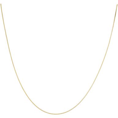 New 9ct Yellow Gold 20" Venetian Box Link Chain Necklace
