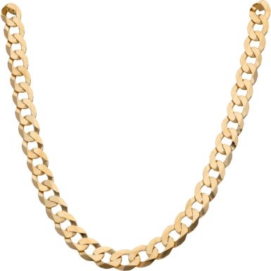 New 9ct Gold Solid 28 Inch Heavy Flat Curb Necklace 2.2oz