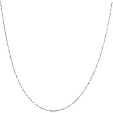 New 9ct White Gold 24" Curb Link Chain Necklace