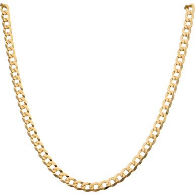 New 9ct Yellow Gold 26 Inch Solid Curb Link Chain Necklace 19.6g