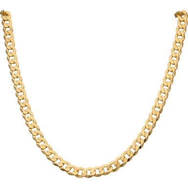 New 9ct Yellow Gold Solid Heavy 26" Curb Chain Necklace 1.3oz