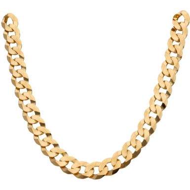 New 9ct Yellow Gold Solid Heavy 28" Curb Chain Necklace 3.2oz