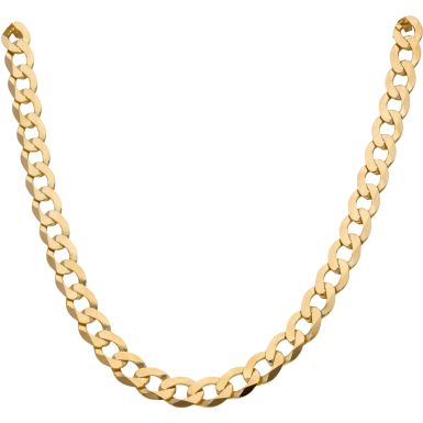 New 9ct Yellow Gold 24 Inch Flat Curb Link Chain Necklace 1.5oz