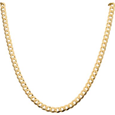 New 9ct Yellow Gold 20 Inch Solid Curb Link Chain Necklace 14g
