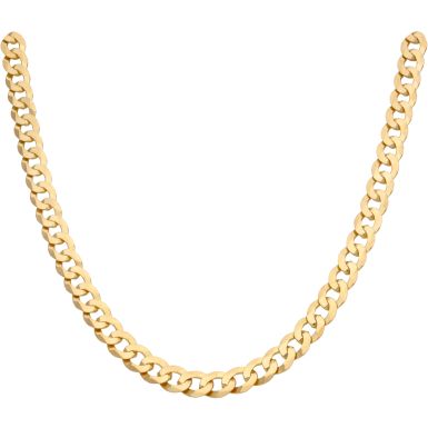 New 9ct Yelllow Gold 24 Inch Solid Curb Chain Necklace 22.9g