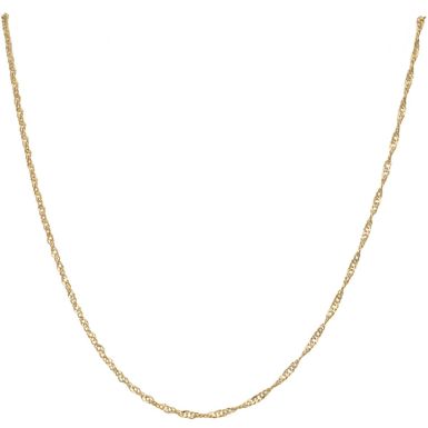 New 9ct Yellow Gold 20Inch Hollow Twist Singapore Chain Necklace