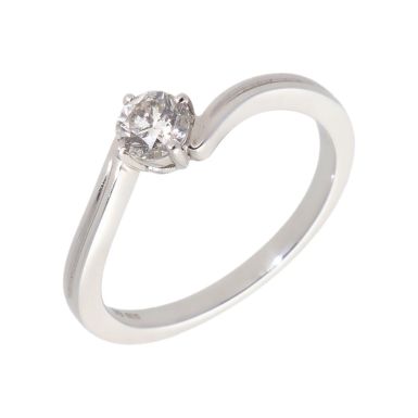 New 9ct White Gold 0.43 Carat Diamond Solitaire Ring