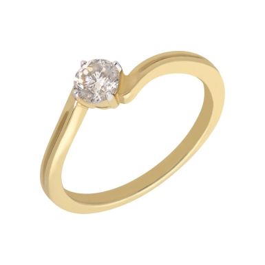 New 9ct Yellow Gold 0.32 Carat Diamond Solitaire Ring