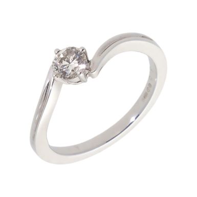 New 9ct White Gold 0.34 Carat Diamond Solitaire Ring
