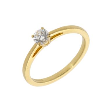 New 18ct Yellow Gold 0.34ct Diamond Solitaire Ring