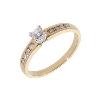 New 9ct Yellow Gold 0.35ct Diamond Solitaire Ring