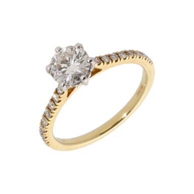 New 18ct Yellow Gold 0.99ct Diamond Solitaire & Mount Ring