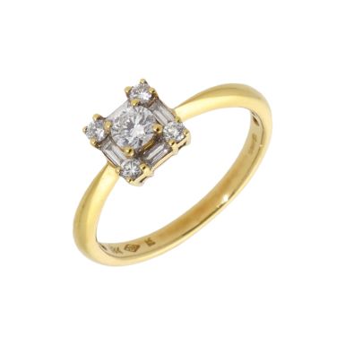 New 18ct Yellow Gold 0.48ct Diamondd Square Cluster Ring