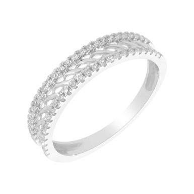 New 9ct White Gold 0.20ct Diamond Filigree Eternity Style Ring