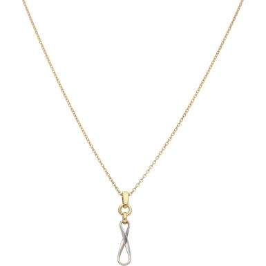 New 9ct 2 Colour Gold Loop 16" - 18" Adjustable Necklace