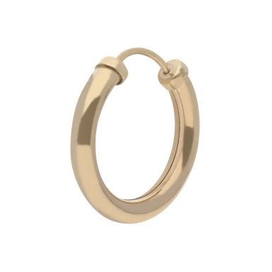 New 9ct Gold 14mm Single Mens Sleeper Hoop Earring