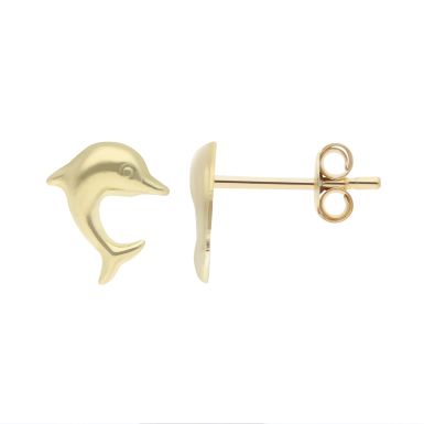 New 9ct Yellow Gold Baby Dolphin Stud Earrings