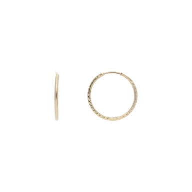 New 9ct Yellow Gold 18mm Diamond-Cut Sleeper Hoop Earrings