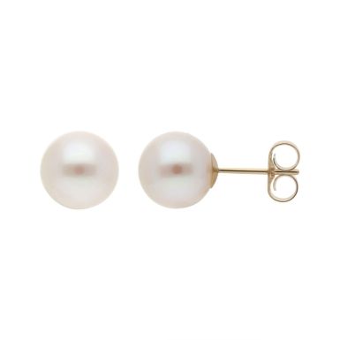 New 9ct Gold 8mm Freshwater Cultured Pearl Stud Earrings