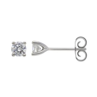 New 9ct White Gold 0.50ct Diamond Solitaire Stud Earrings