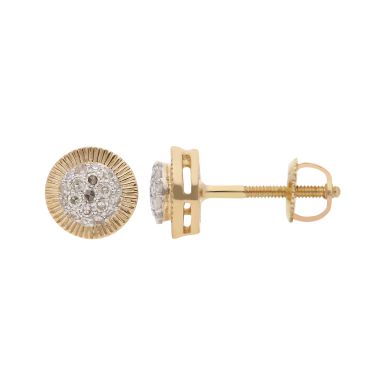 New 9ct Yellow Gold 0.20ct Diamond Screwback Stud Earrings