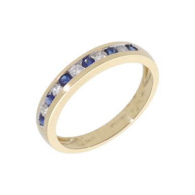 New 9ct Yellow Gold Sapphire & Diamond Eternity Ring