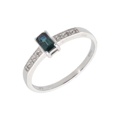 New 9ct White Gold Sapphire & Diamond Dress Ring