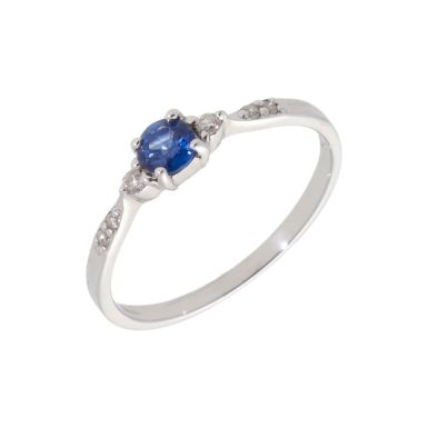 New 9ct White Gold Sapphire & Diamond Ring