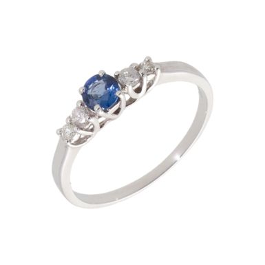 New 9ct White Gold Sapphire & Diamond Dress Ring