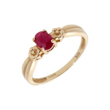 New 9ct Yellow Gold Ruby Solitaire Dress Ring