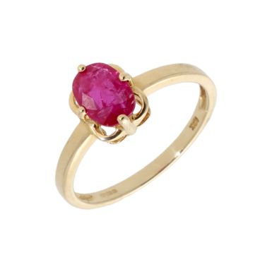 New 9ct Yellow Gold Ruby Solitaire Dress Ring