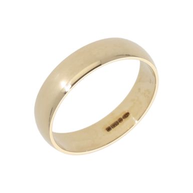 New 9ct Yellow Gold 5mm D Shape Wedding Ring