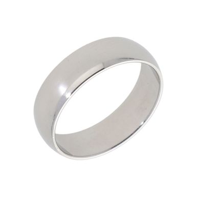 New Platinum 6mm D Shape Wedding Ring