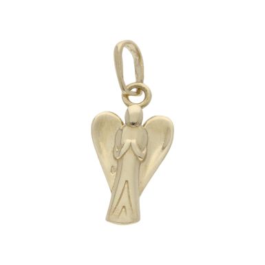 New 9ct Yellow Gold Hollow Guardian Angel Pendant