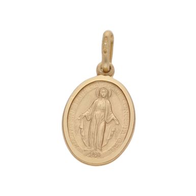 New 9ct Yellow Gold Oval Miraculous Medal Pendant
