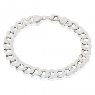 New Sterling Silver 8 Inch Flat Curb Link Bracelet