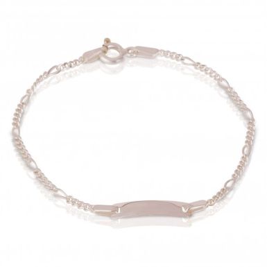 New Sterling Silver 6 Inch Figaro Link Childs ID Bracelet