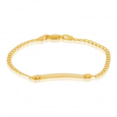 New 9ct Yellow Gold Childs Identity Curb Link Bracelet