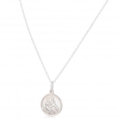 New Sterling Silver St Christopher Pendant & 18" Chain Necklace
