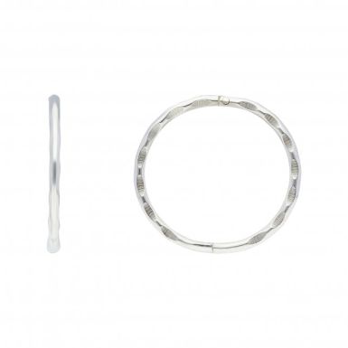 New Sterling Silver 13mm Diamond-Cut Hinged Sleeper Earrings