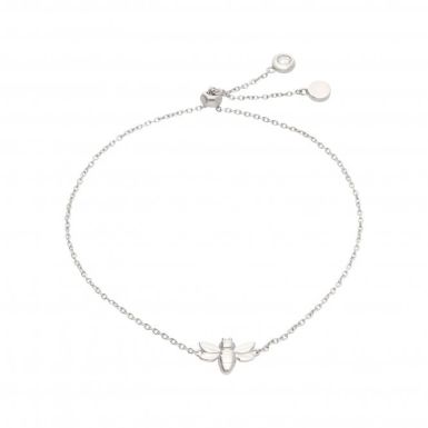 New Sterling Silver Adjustable Slider Stone Set Bee Bracelet